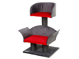 Krabpaal Lounge Deluxe grijs/rood  hoogte  70 cm