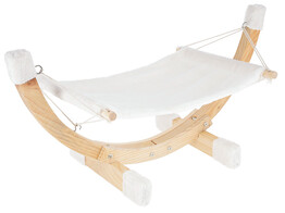 Hangmat SIESTA  wit met houten onderstel  73x36x34cm