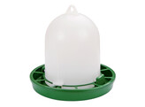 Nourrisseur plastique poules blanc/vert  20cm  O20cm  1kg