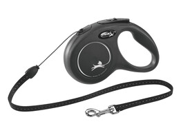 Laisse-corde Flexi NewClassic noir  taille S  5m  max.12kg