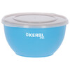 Rvs voerbakkenset met deksel blauw  550 ml/900 ml/1200 ml