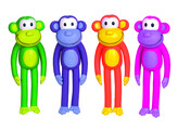 Latex monkeys   strip 12 pcs  16 cm