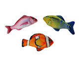 Plush fish with catnip   Display 24 pcs  14 5   16 5 cm