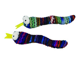 Serpent en laine   2 pcs with catnip  16 cm