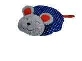 Coussin souris en peluche avec herbe a chat   O 18 cm  28 cm