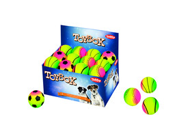 Foam rubber balls  RAINBOW    6 3 cm  display 24 pcs