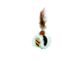 Plush ball with feather  with catnip   5 cm