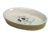 Cat ceramic dish oval   17 X 11 X 2 5 cm  120 ml