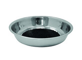 Stainless steel bowl with licking mat  anti slip   O 13 5 x 3 cm  appr. 200 ml