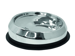 Stainless steel bowl flat snout dogs  with rubber ring   O 19 X 6 5 cm 