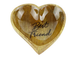 Gamelle en bois  HEART   antiderapant   16 x 16 cm  appr. 280 ml