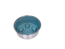 Anti-gulping stainless steel bowl  Paw   anti slip   16 cm 0 82 ltr