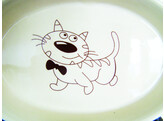 Cat ceramic dish oval   17 X 11 X 2 5 cm  120 ml