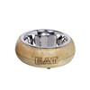 Stainless steel bowl  EAT  with wooden holder   0 80 ltr  18 cm