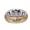 Stainless steel bowl  EAT  with wooden holder   1 50 ltr  23cm