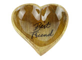 Wooden bowl  HEART   anti slip   16 x 16 cm  appr. 280 ml