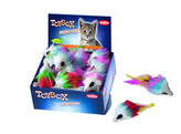 Souris en peluche a poil long   7 5 cm  display 36 pieces