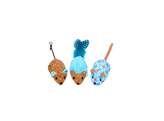 Souris en peluche avec herbe a chat   12 cm  set 3 pcs