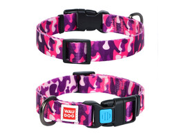 WAUDOG Nylon collier pour chien avec QR passport    Pink camo 