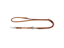 WAUDOG Softgenuine leather dog adjustable leash   rolled    bruin