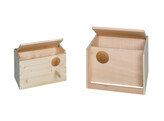 Budgie nesting box w. landing perch   25 x 24 x 14 5 cm