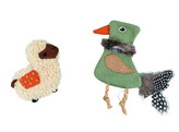 Canard en tissu avec herbe a chat   15 cm