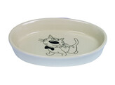 Cat ceramic dish oval   17 X 11 X 2 5 cm  120 ml