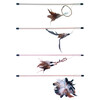 Wooden rod with feather   display 24 pcs.  4 x 6 pcs. 