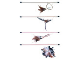 Wooden rod with feather   display 24 pcs.  4 x 6 pcs. 