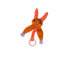 Plush bunny with catnip wth wooden ring   20 cm