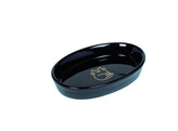 Ceramic cat dish oval  Golden Cat    17 x 11 x 2 5 cm  0 12 l