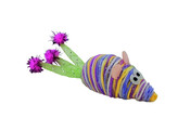 Wool mouse with catnip   Display 20 pcs  8 cm