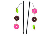 Rod with donuts  with catnip   Display 20 pcs  pole  50 cm  band with toy  60 cm