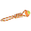 Balle avec corde pour chien coton  orange/jaune  37cm
