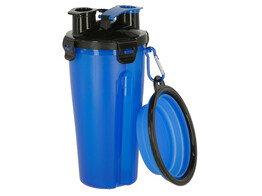 Voer- en waterreservoir 2x350ml  incl. reisvoerb.  bl.