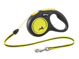 Laisse-corde Flexi New Neon jaune fluo  taille S  5m  12kg
