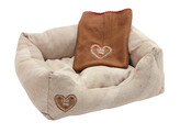 Knuffelbed LOVE YOU  beige 47x37x17cm / 50x40cm