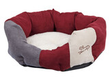 Knuffelbed Amelie L45xB41cm bordeauxrood/antraciet