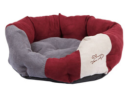 Knuffelbed Amelie L45xB41cm bordeauxrood/antraciet