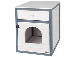 Armoire pour chat Ida blanc/bleu  58x45x60cm