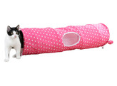 Tunnel pour chat Puntino pink/blanc  100cm  O25cm