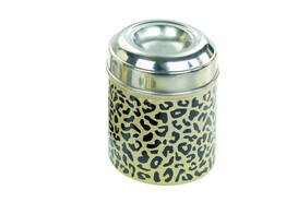 Boite a friandises en inox   leopard