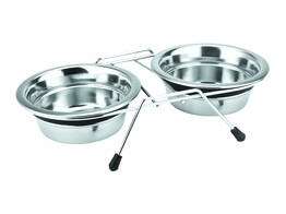 Double bowl stainless steel  SILENT DINER    2 x 11 cm 0 20 ltr.