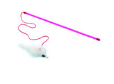 Canne a peche avec souris en peluche a poil long   46 cm  75 cm strap