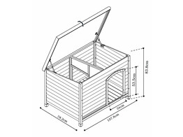 Dog kennel   l x w x h  116 x 84 x 84 cm