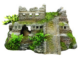 Aqua Ornaments  MAYA RUIN  w/ plants   21 7 x 14 7 x 11 7 cm