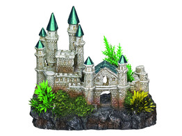 Aqua Ornaments  CASTLE  - w/ plants   18 2 x 11 5 x 15 5 cm