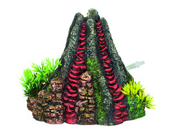 Aqua Ornaments  VOLCANO  - w/ plants   14 x 13 x 12 5 cm