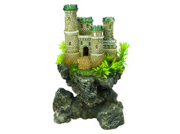 Aqua Ornaments  Chateau fort  avec plantes   12 5 x 10 5 x 19 cm