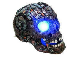 Aqua Ornaments  CYBORG SKULL  with LED   20 8 x 13 7 x 15 0 cm